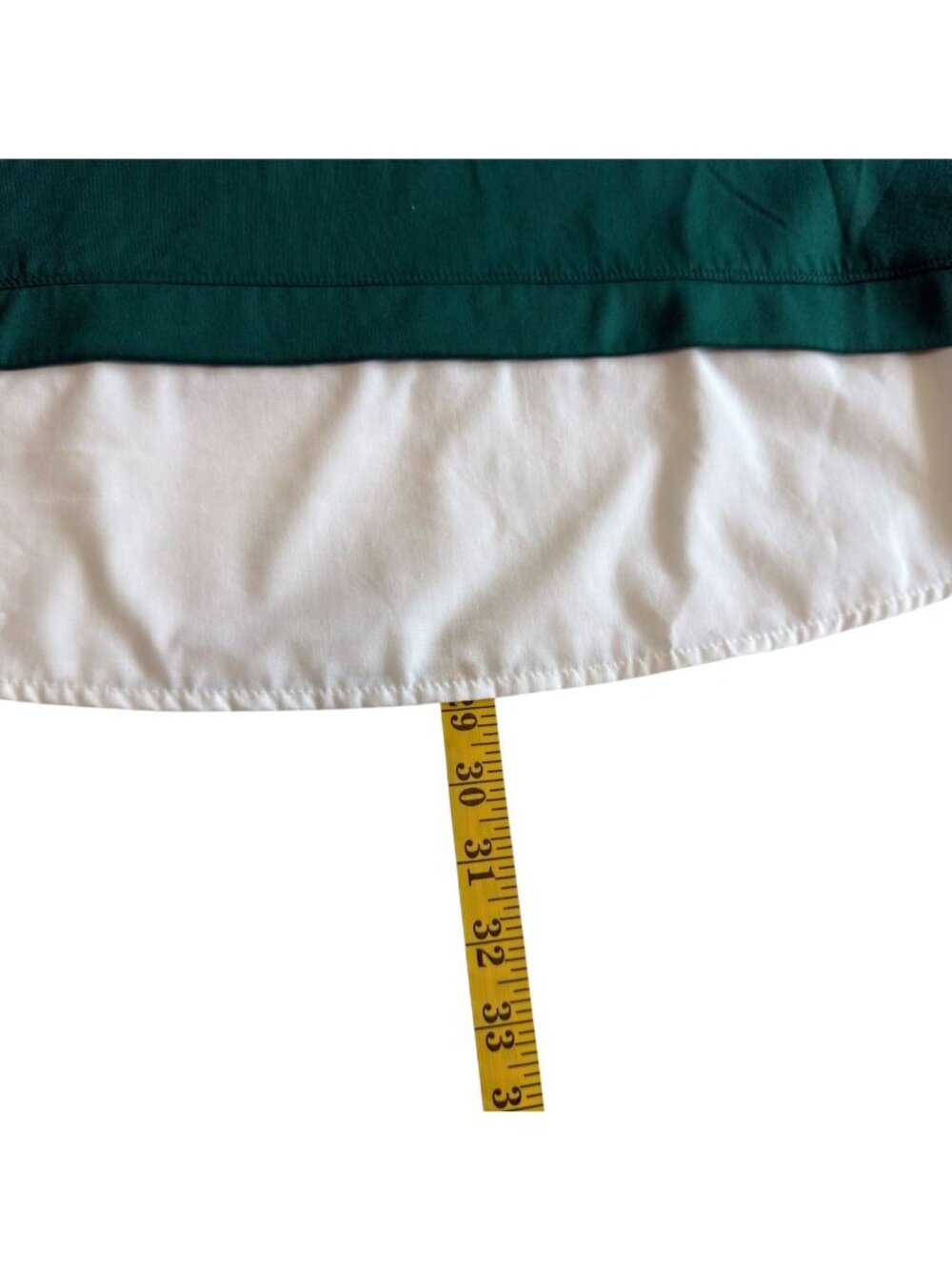 Vtg French Laundry Womens 1X Top Green Layered-Look Buttons White Collar 3/4 - Picture 15 of 15